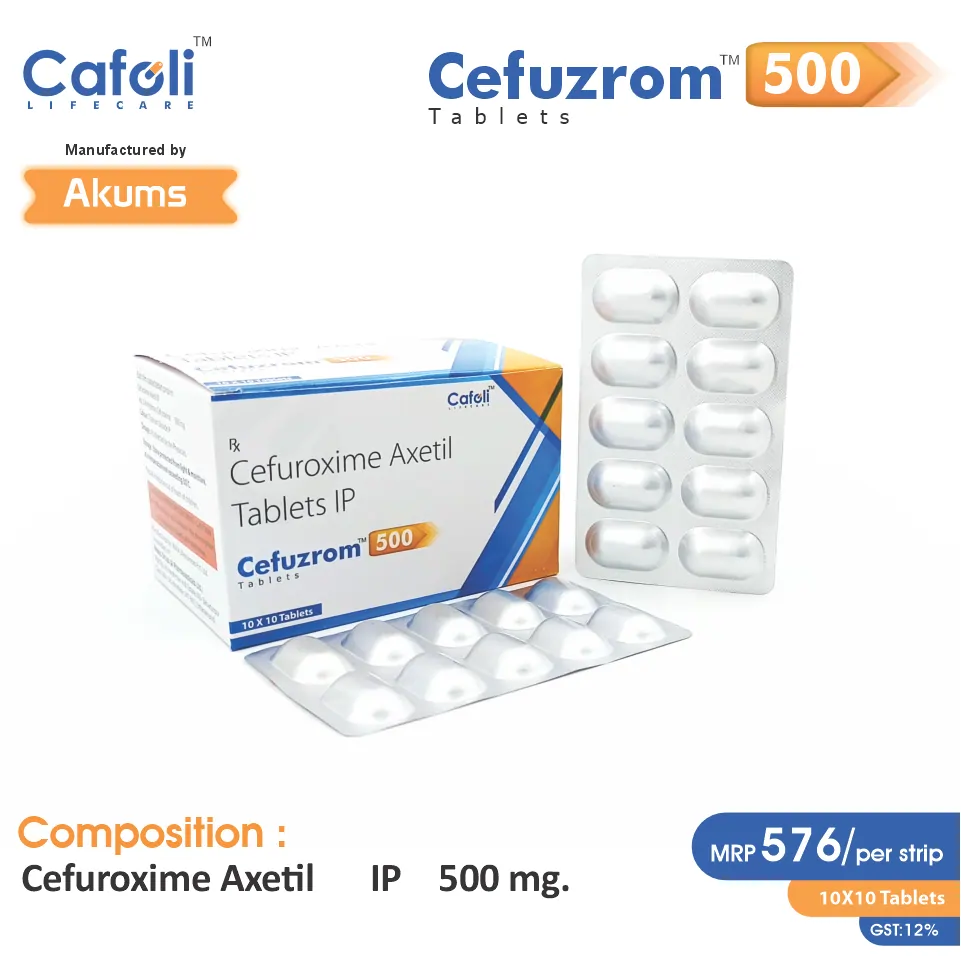 Cefuroxime 500mg Tablet at Best Price in PCD Pharma Franchise for Antibiotics & Bacterial Infections.